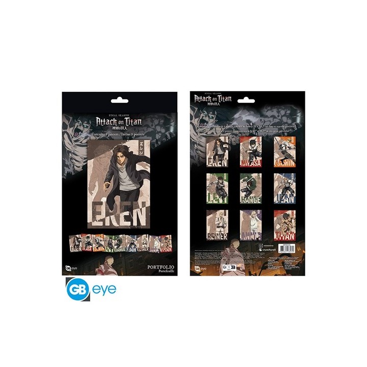 ABYSTYLE ATTACK ON TITAN - Portfolio 9 posters: "Characters S4" (21x2.