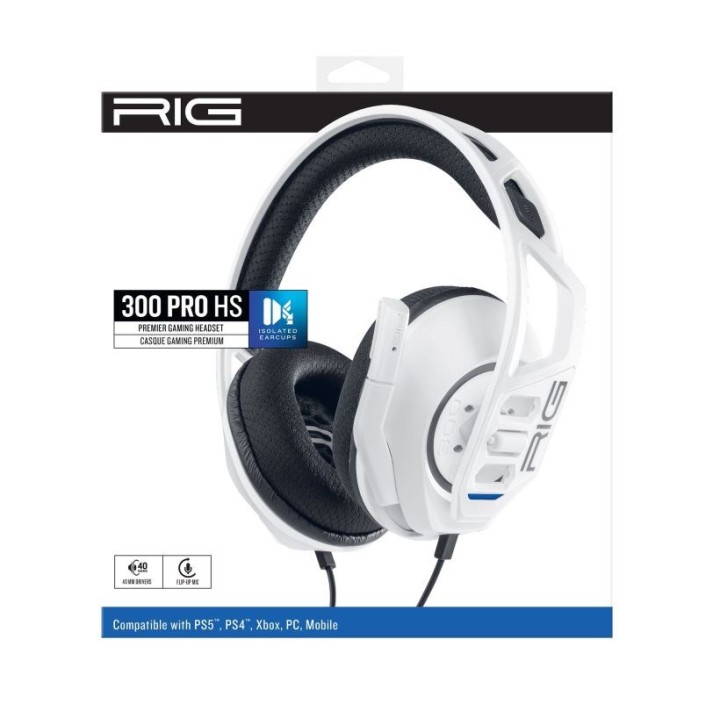 RIG Cuffie Stereo Gaming RIG300 PRO HS WHITE (compatibile PS5, PS4, PC)