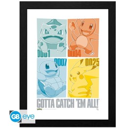 ABYSTYLE POKEMON - Poster incorniciato: "Pikachu & Kanto Starters" (30x40)