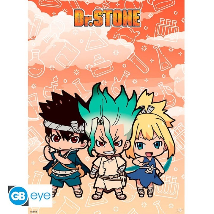 ABYSTYLE DR STONE - Poster 52x38 :" Senku, Kohaku, & Chrome"
