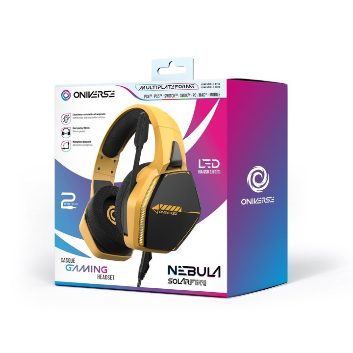 ONIVERSE - Cuffie Gaming Nebula - SolarFire Yellow (Multiplatform)