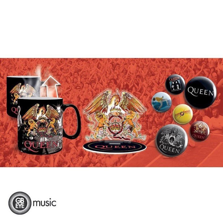 ABYSTYLE QUEEN: Tazza termica 320ml + Acryl + Spille set 6 "Mix"