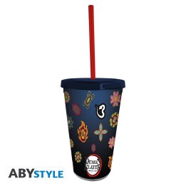 ABYSTYLE DEMON SLAYER - Bicchiere con cannuccia 470 ml: "Pilastri"
