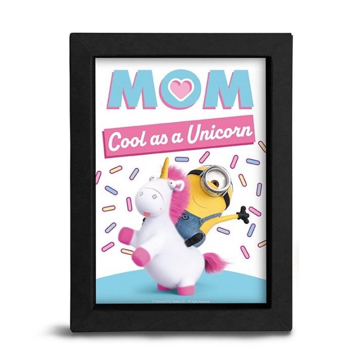 ABYSTYLE MINIONS - Poster incorniciato: "MOM COOL AS A UNICORN"