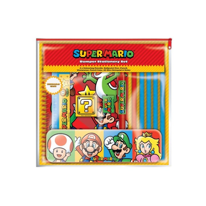 PYRAMID SUPER MARIO (CORE COLOUR BLOCK) BUMPER STATIONERY SET