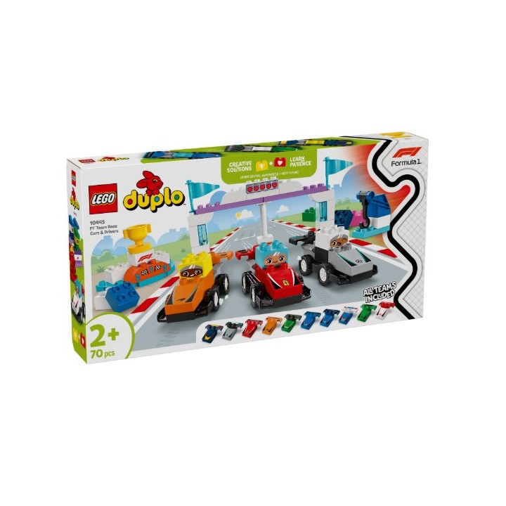 LEGO 10445 DUPLO Auto da corsa e piloti Team F1