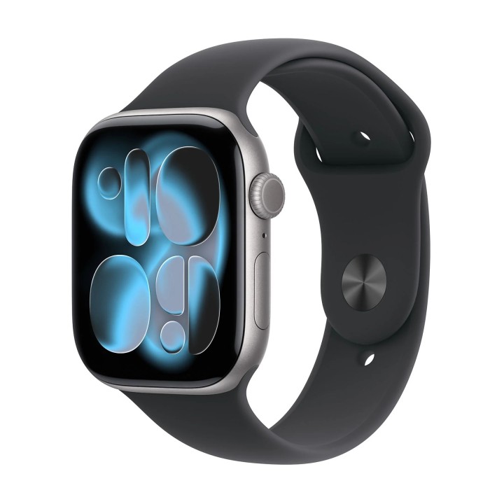 APPLE WATCH SERIES 11GPS46MMSPACE GREY ALUMINIUM CASE WITH BLACK SPOR.