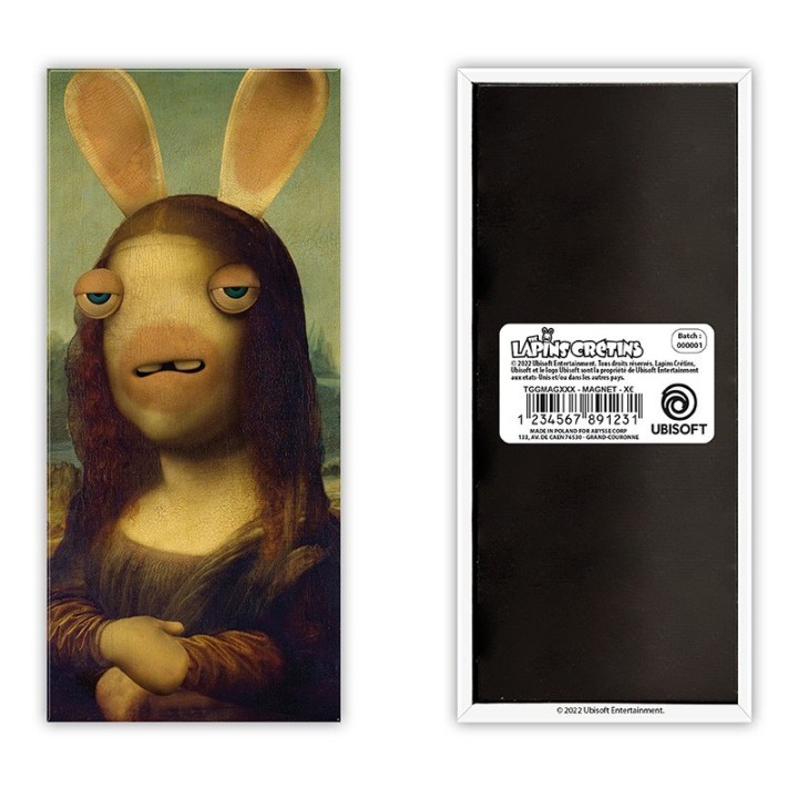 ABYSTYLE RAVING RABBIDS - Calamita "Soft Touch" 54x120 mm : "La Gioconda"