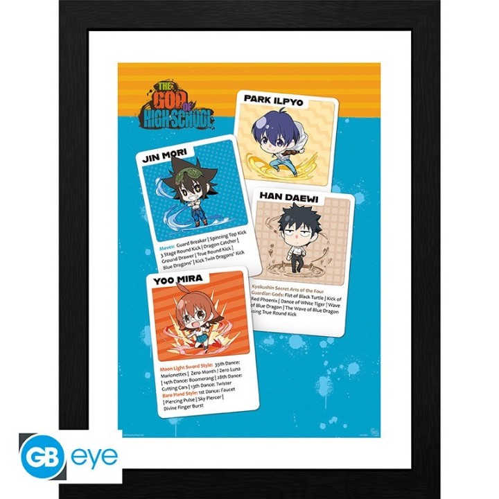 ABYSTYLE THE GOD OF HIGH SCHOOL - Poster incorniciato: "Chibi Cards"
