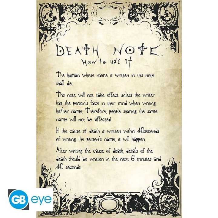 ABYSTYLE DEATH NOTE - Poster grande: "Rules" (91.5x61)