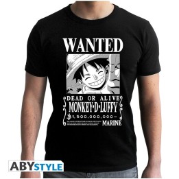 ABYSTYLE ONE PIECE - T-shirt: "Wanted Luffy BW" (S)