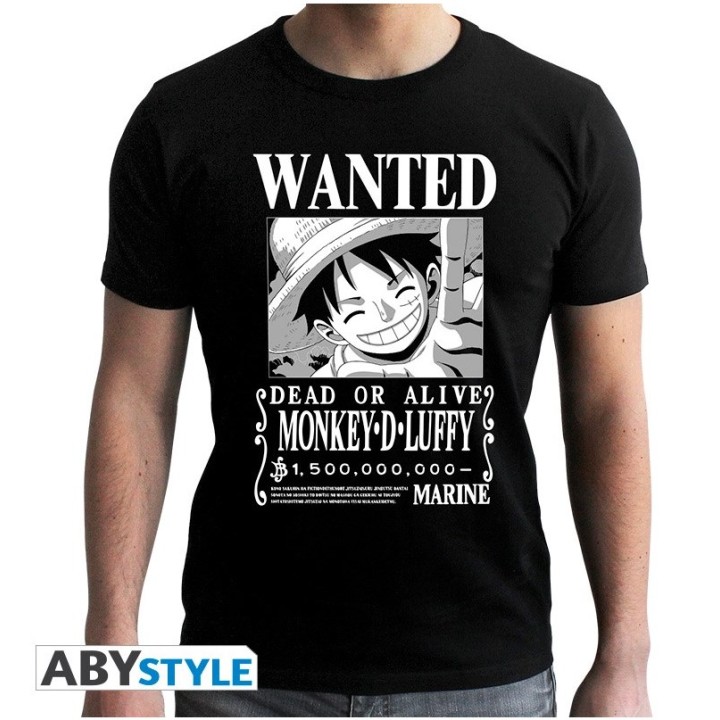 ABYSTYLE ONE PIECE - T-shirt: "Wanted Luffy BW" (S)