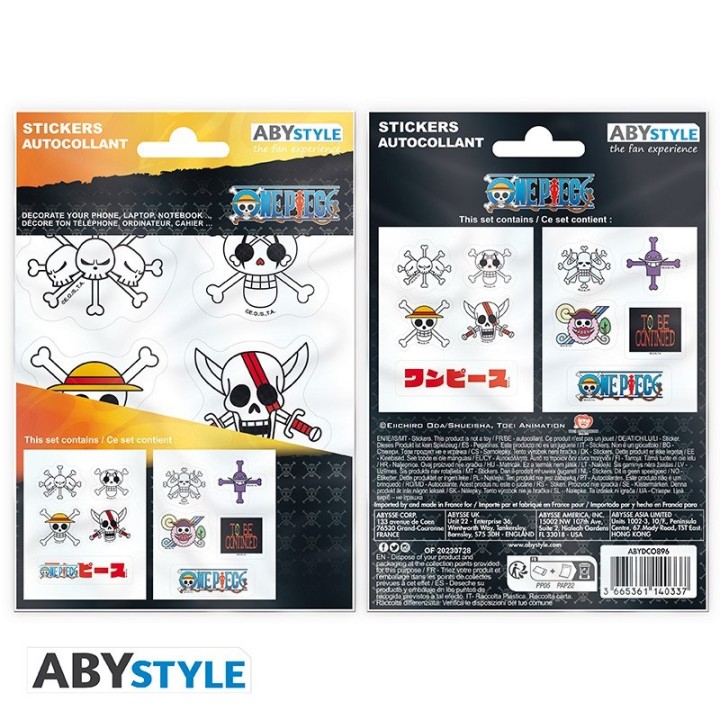 ABYSTYLE ONE PIECE - Adesivi 16x11cm/ 2 Fogli: "Emperors Skulls"