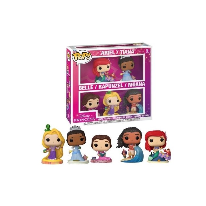 FUNKO POP Disney: Princess 5set - Ariel, Tiana, Belle, Rapunzel, Moana 9cm