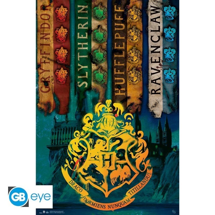 ABYSTYLE HARRY POTTER - Poster grande: "House Flags" (91.5x61)