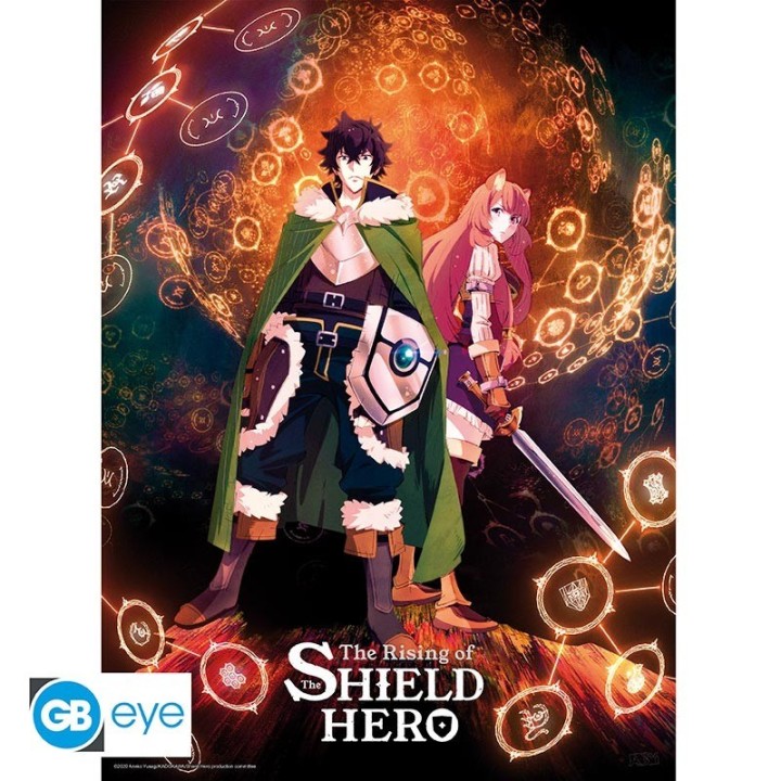 ABYSTYLE THE SHIELD HERO - Poster 52x38 : " Naofumi & Raphtalia"