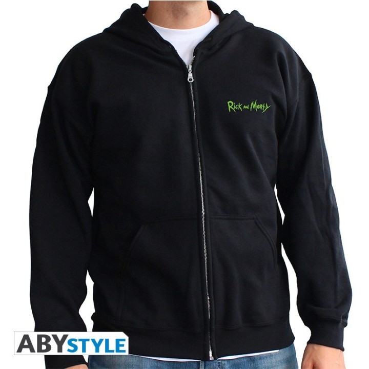 ABYSTYLE RICK AND MORTY - Felpa con cappuccio e zip : "Portale" taglia XXL