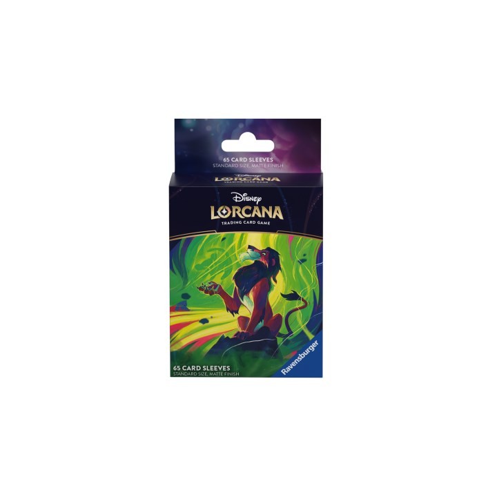 RAVENSBURGER Disney: Lorcana - Set 6 Mare di Azzurrite - 65 Buste Protettive - Scar - Vengeful Lion
