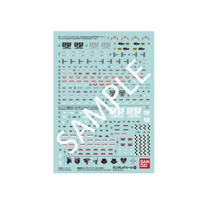 BANDAI GUNDAM DECAL 114 MOBILE SUIT GUNDAM THUNDERBOLT MULTIUSE