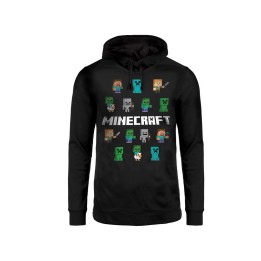 MINECRAFT PERSONAGGI FELPA 12/13 ANNI NERA