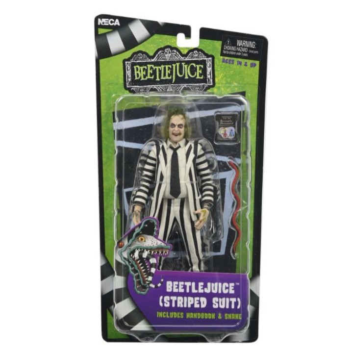 NECA - 100895 - Beetlejuice 1988 Black And White Striped Suit