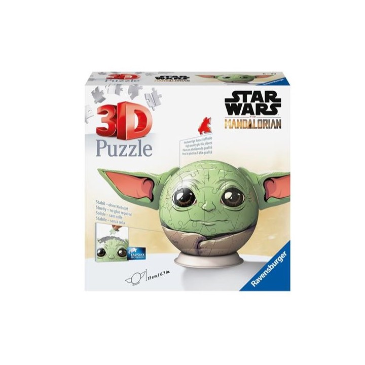RAVENSBURGER Grogu - con orecchie3D Puzzleball 72 pezzi