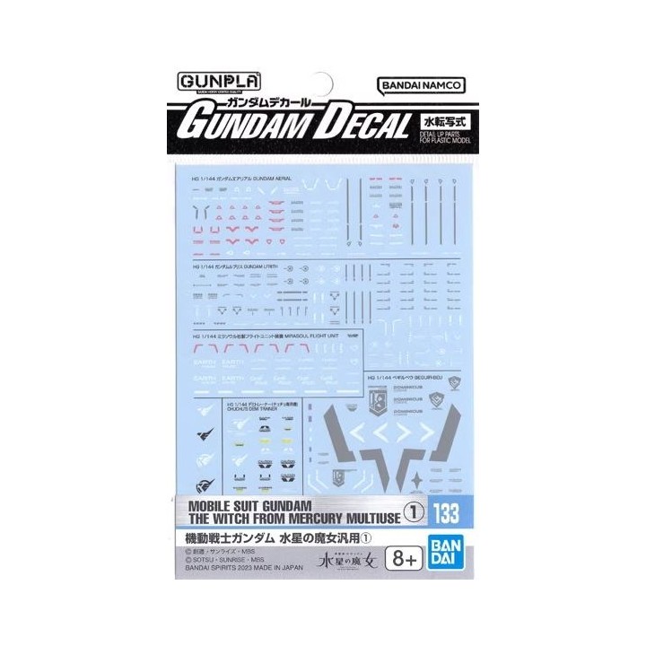 BANDAI GUNDAM DECAL133 MOBILE SUIT GUNDAM THE WITCH FROM MERCURY MULT.
