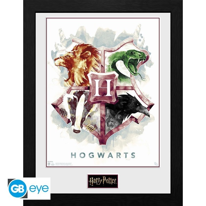 ABYSTYLE HARRY POTTER - Poster Incorniciato: "Hogwarts Water Colour"