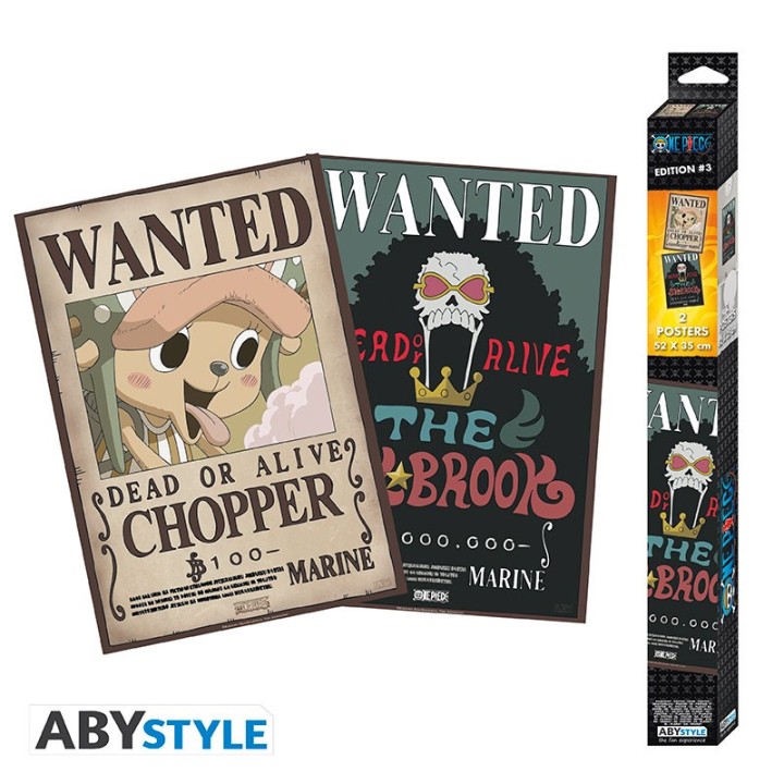 ABYSTYLE ONE PIECE - Set 2 Poster: Wanted Brook & Chopper (52x35)