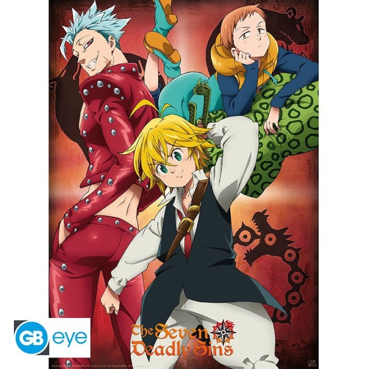 ABYSTYLE THE SEVEN DEADLY SINS - Poster 52x38 : " Ban, King & Meliodas"