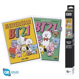 ABYSTYLE BT21 - Set 2 Poster piccoli: "BT21 Vintage Univertar 2" (52x.