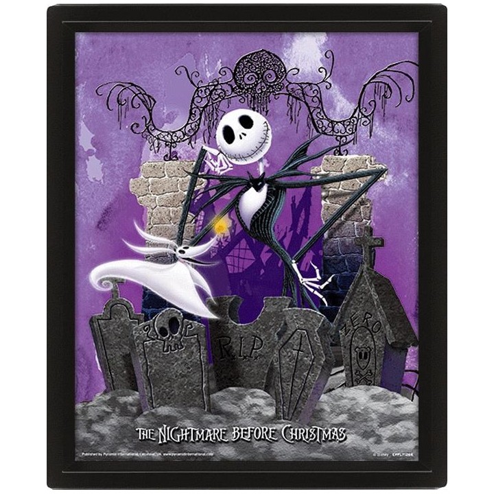 PYRAMID NIGHTMARE BEFORE CHRISTMAS (GRAVEYARD) - POSTER 3D LENTICULAR INCORNICIATO