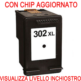 F6U68AE Cartuccia rigenerata per HP 302XL nero visualizza livello inc.