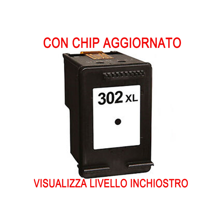 F6U68AE Cartuccia rigenerata per HP 302XL nero visualizza livello inc.