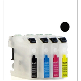 Cartuccia ricaricabile vuota per Brother LC-123 nero con chip aggiorn.
