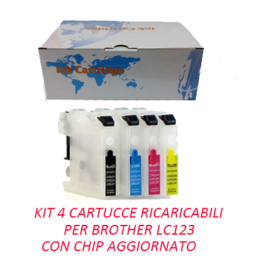 Kit 4 Cartuccia ricaricabile vuota per Brother LC-123 nero ciano mage.
