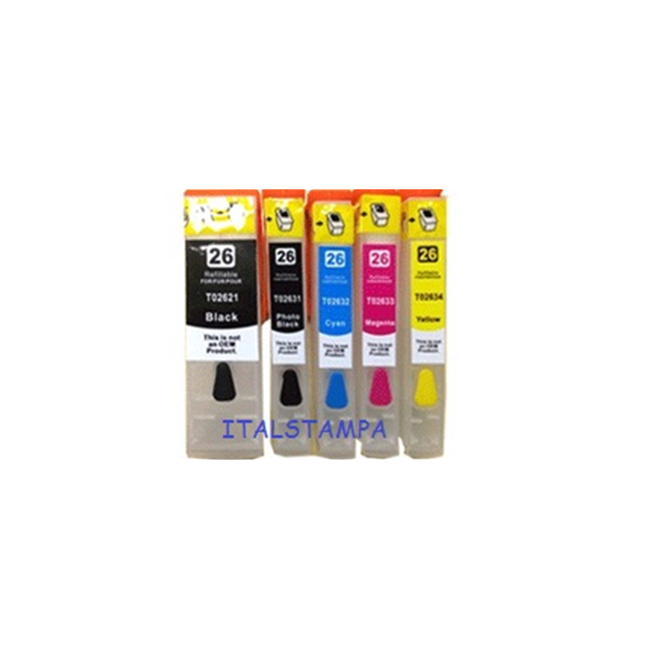 Cartuccia ricaricabile vuota per Epson T2621 nero con chip autoreset