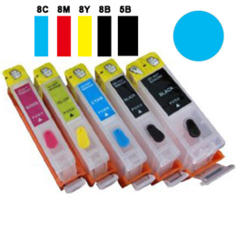 Cartuccia ricaricabile vuota per Canon CLI-8 ciano con chip autoreset