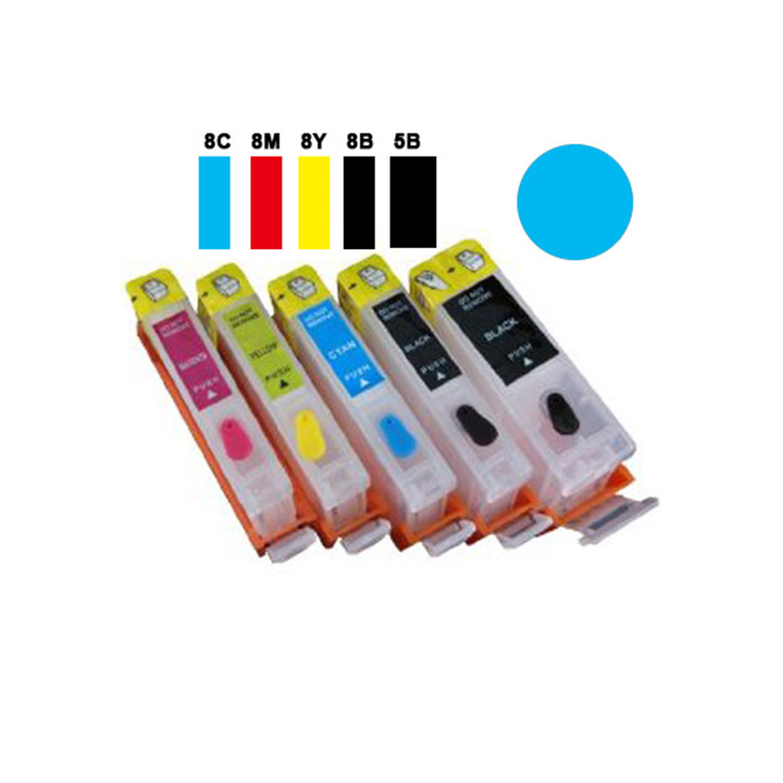 Cartuccia ricaricabile vuota per Canon CLI-8 ciano con chip autoreset