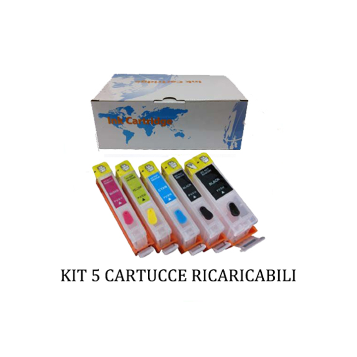 Kit 5 Cartuccia ricaricabile vuota per Canon PGI-550-CLI551