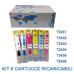 Cartuccia ricaricabile vuota per Epson T2431 T2432 T2433 T2434 T2435..