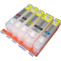 Kit 5 Cartucce ricaricabili per Canon CLI-571 con chip autoreset