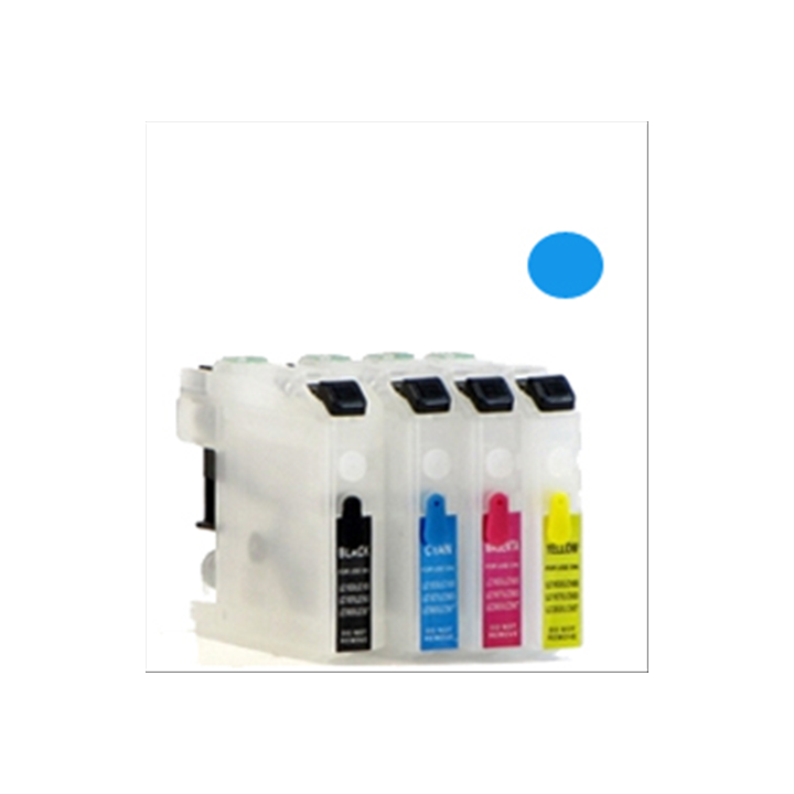 Cartuccia ricaricabile vuota per Brother LC-123 ciano con chip aggior.