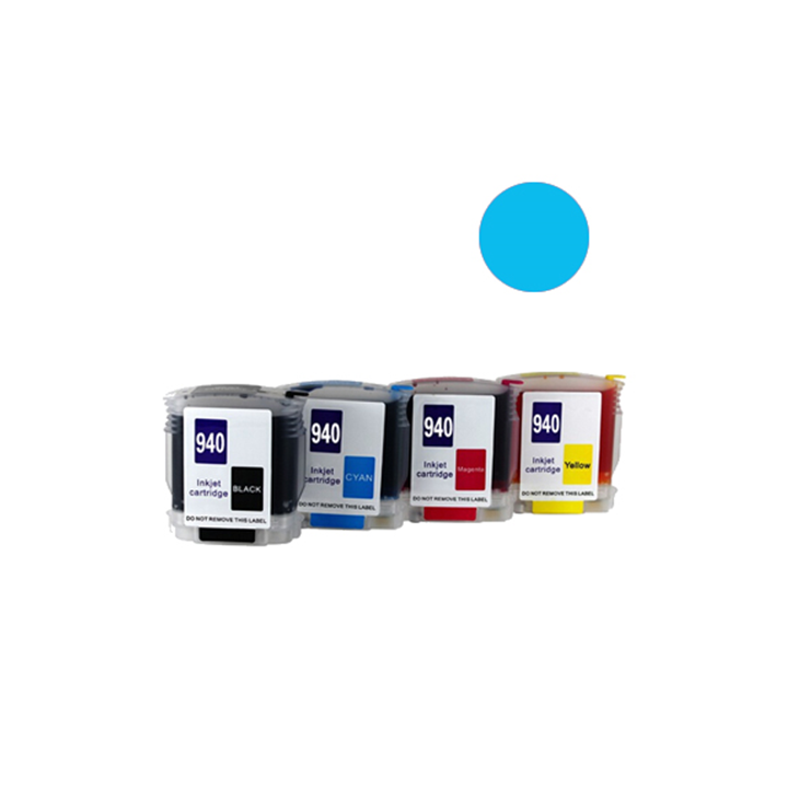 Cartuccia ricaricabile vuota per HP 940 C4907AE ciano con chip autore.