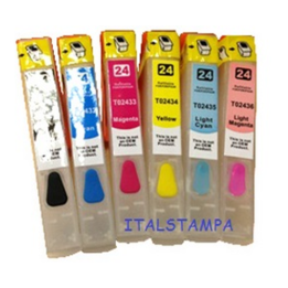Cartuccia ricaricabile vuota per Epson T2433 magenta con chip autores.