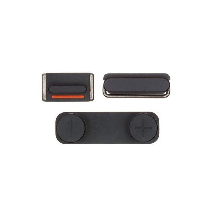 TASTO SET 3 (VOLUME VIBRATE POWER) PER APPLE IPHONE 5G NERO