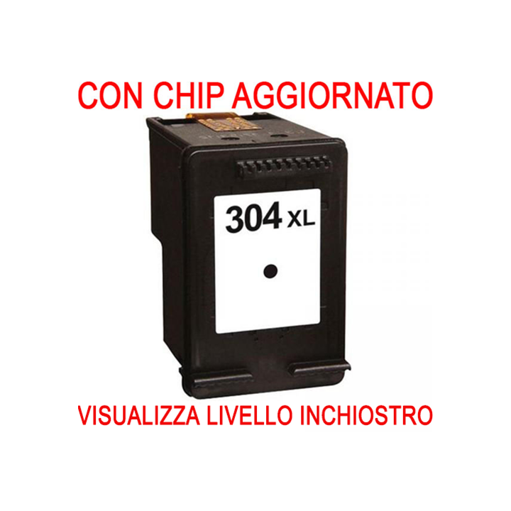 CHIP AGGIORNATO N9K08AE Cartuccia rigenerata per HP 304XL nero alta c.