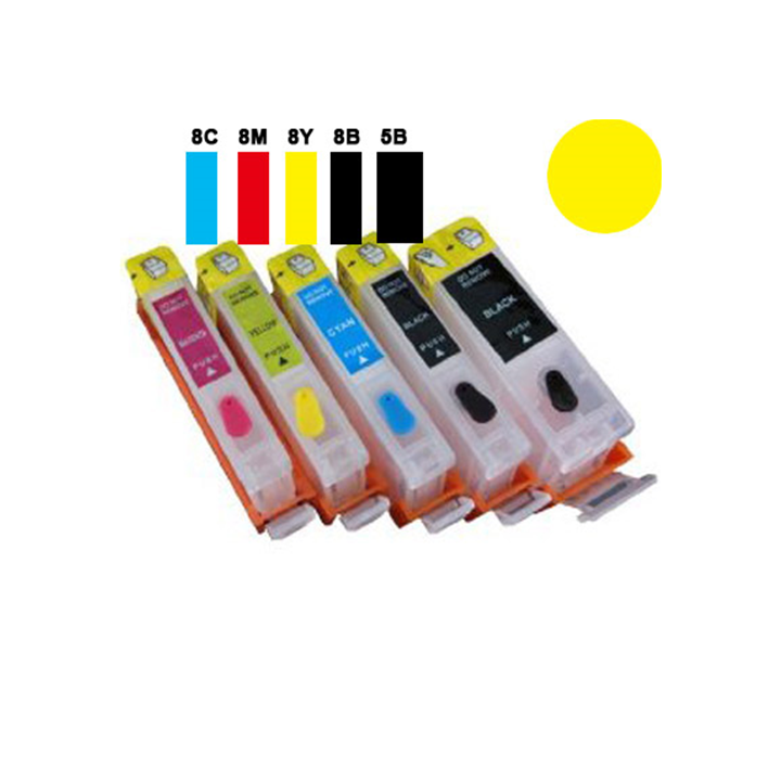 Cartuccia ricaricabile vuota per Canon CLI-8 giallo con chip autoreset