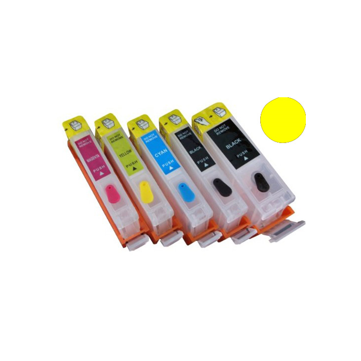Cartuccia ricaricabile vuota per .Canon CLI-521 giallo con chip autor.