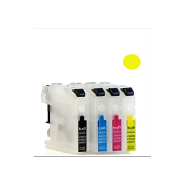 Cartuccia ricaricabile vuota per Brother LC-123 giallo con chip aggio.
